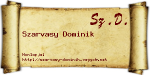 Szarvasy Dominik névjegykártya