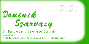 dominik szarvasy business card